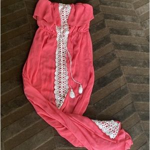 Coral & Off White Dress